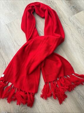 Vintage Aldo Bruzzichelli Italy for Jacobson’s Red Lambswool Scarf holiday cozy